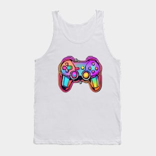 Vibrant Neon Game Controller Art No. 558 Tank Top